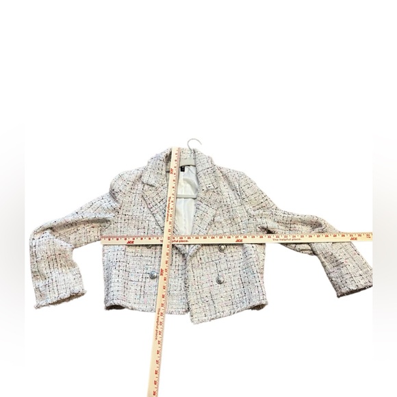 EUC From Aqua Tweed double breasted look cropped jacket - Picture 9 of 9